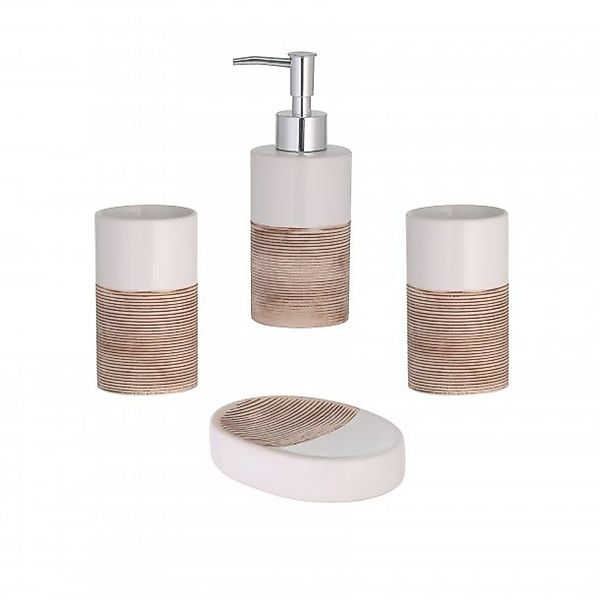 axentia Badaccessoire-Set Bad-Set Rimini, 4-teilig, beige günstig online kaufen