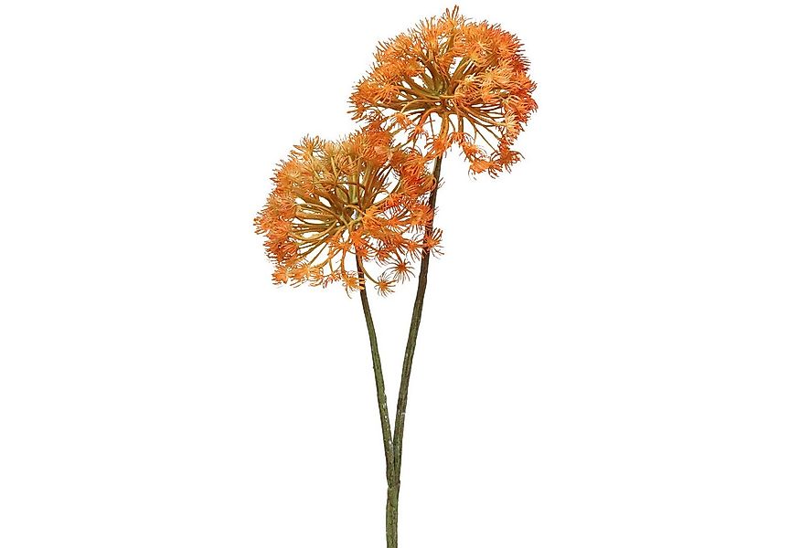 Kunstblume Dekozweig Herbstdeko 2 Blüten künstlich Orange 82cm, Viana, Höhe günstig online kaufen