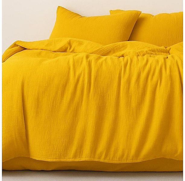 Musselin Welt Bettwäsche Musselin Bettwäsche aus Biobaumwolle Gelb, 100% Bi günstig online kaufen