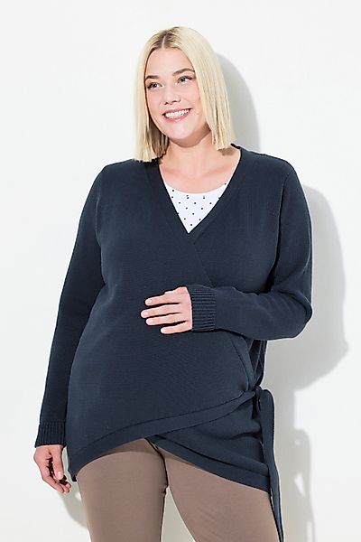 Ulla Popken Strickpullover Bellieva Pullover Wickelfunktion günstig online kaufen