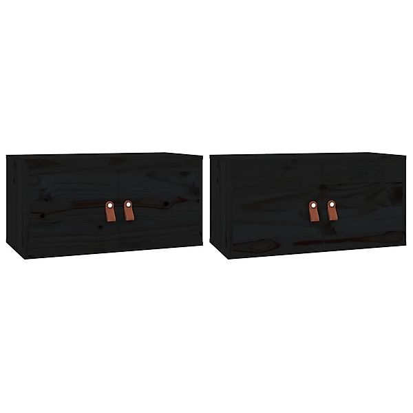 vidaXL Regal Wandschränke 2 Stk. Schwarz günstig online kaufen