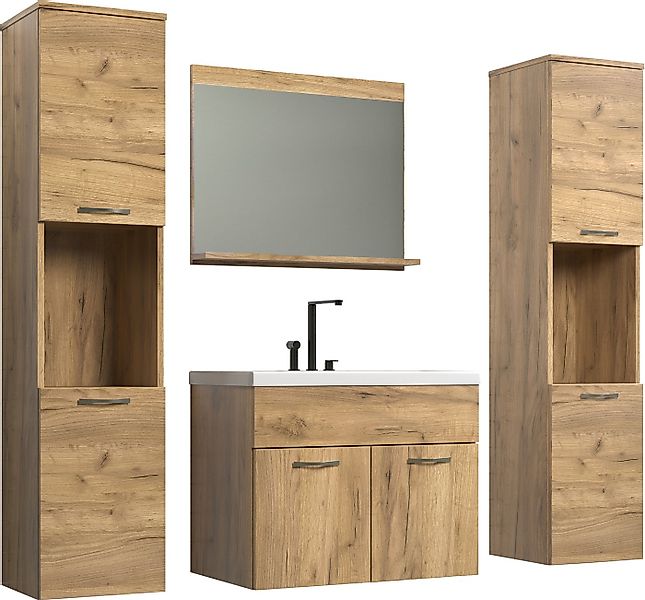 welltime Badezimmer-Set Kuba, (Komplett-Set, 4-St), Hängeschränke, Waschtis günstig online kaufen