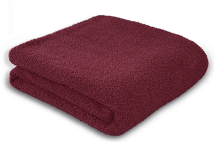 Wohndecke Biederlack Kuscheldecke Plüschdecke 150x200 BoucleTeddy berry uni günstig online kaufen