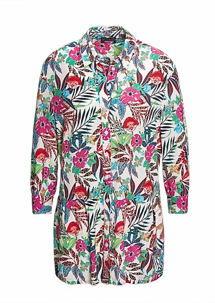 GOLDNER Hemdbluse "Kurzgröße Druckbluse in exotischem Muster" mit Querteilu günstig online kaufen