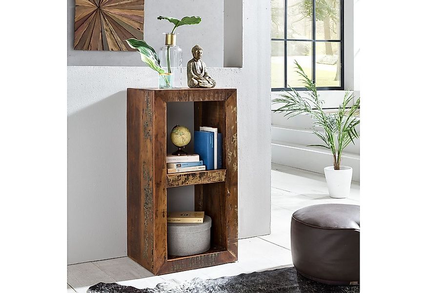 FINEBUY Standregal FB45283 Bücherregal KALKUTTA 45 x 35 x 90 cm Massiv Rega günstig online kaufen