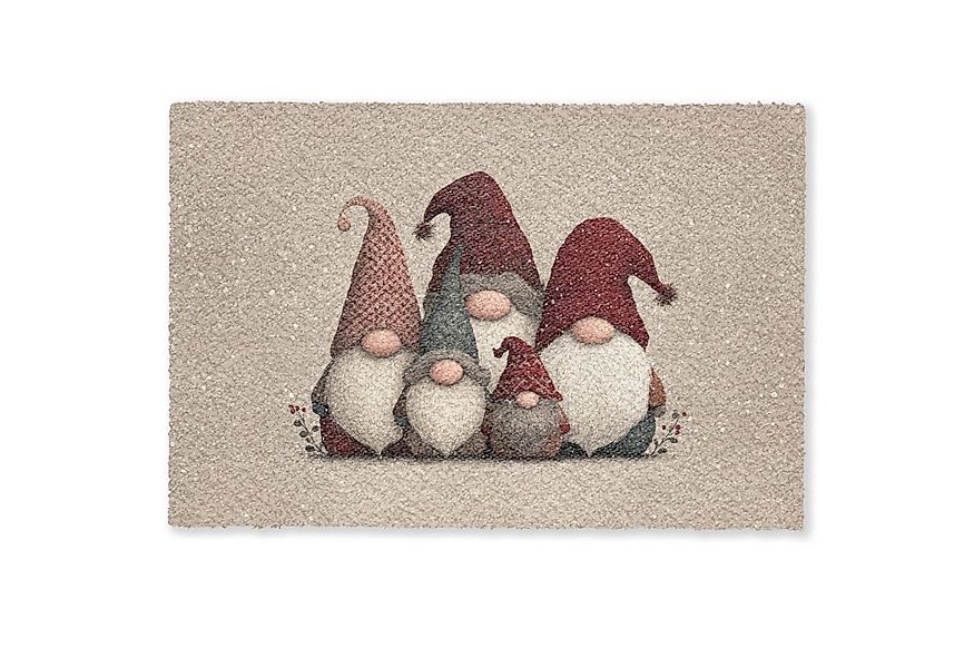 MuchoWow Fußmatte Wichtel - Weihnachten - Schnee - Zipfelmützen, Rechteckig günstig online kaufen