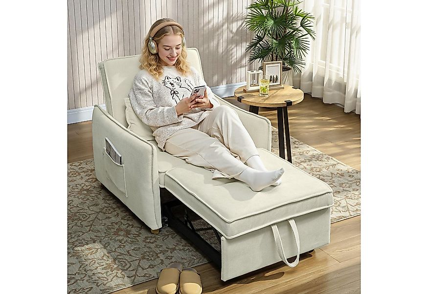 HOMCOM Sessel mit Bett-Funktion, Liegesessel, verstellbare Rückenlehne, Kis günstig online kaufen