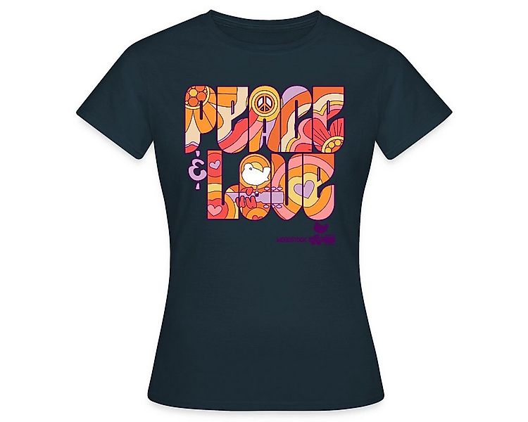 Spreadshirt T-Shirt Woodstock Peace Love Hippie Design Frauen T-Shirt (1-tl günstig online kaufen