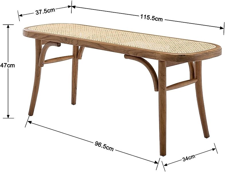 WAHSON OFFICE CHAIRS Sitzbank Esstischbank Rattan günstig online kaufen