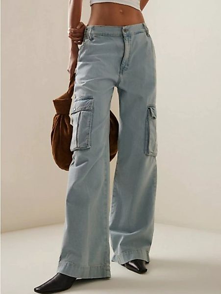 ZWY Gerade Jeans Straight-Jeans Damen Hoher Taille Jeanshosen, Workerjeans günstig online kaufen