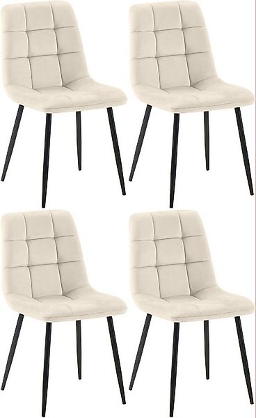 CLP Esszimmerstuhl Antibes (4er Set, 4 St), Samtbezüge, gepolstert mit Meta günstig online kaufen
