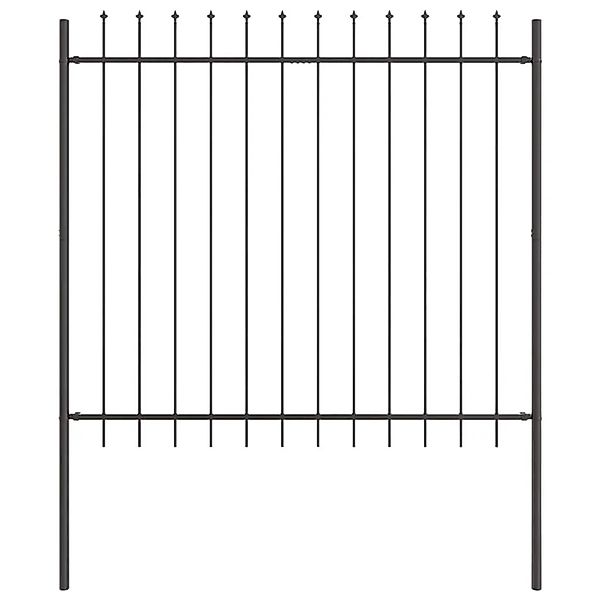 vidaXL Gartenzaun Grau 10,2 x 1,5 m Pulverbeschichteter Stahl 3334112 günstig online kaufen