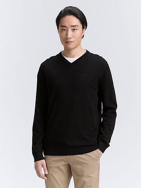 TOM TAILOR Strickpullover Strickpullover mit V-Ausschnitt günstig online kaufen