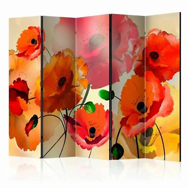 artgeist Paravent Velvet Poppies II [Room Dividers] gelb-kombi Gr. 225 x 17 günstig online kaufen