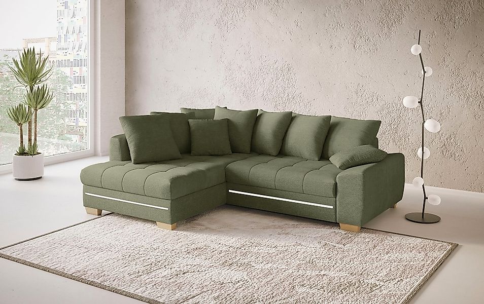 Mr. Couch Ecksofa »Nikita II, L-Form«, mit Kaltschaum, RGB-LED Beleuchtung, günstig online kaufen