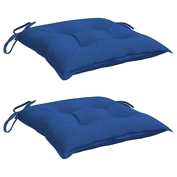 vidaXL Stuhlkissen 2 Stk Blau 40x40x7 cm Oxford-Gewebe 361480 günstig online kaufen