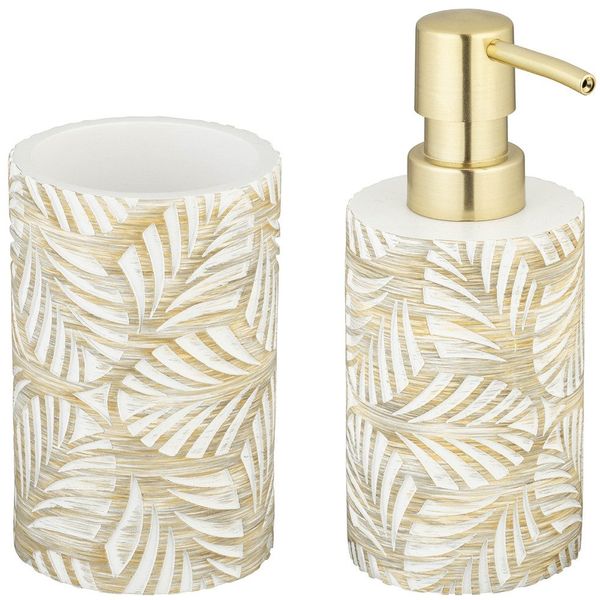 WENKO Badaccessoire-Set "Modell Terralba" Seifenspender und Zahnbürstenhalt günstig online kaufen