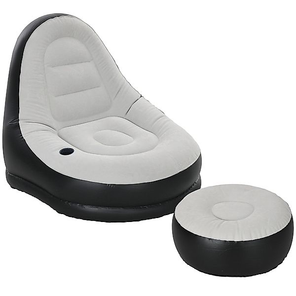 Outsunny Luftsessel Aufblasbares Sofa mit Fußhocker, günstig online kaufen