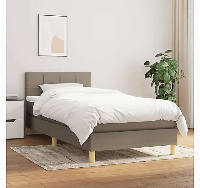 vidaXL Boxspringbett Boxspringbett mit Matratze Taupe 100x200 cm Stoff Bett günstig online kaufen