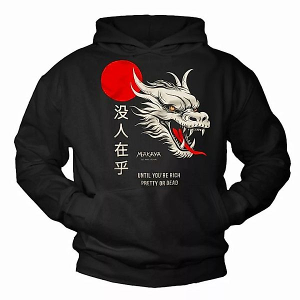 MAKAYA Kapuzenpullover Herren Drachen Shirt mit chinesischen Schriftzeichen günstig online kaufen