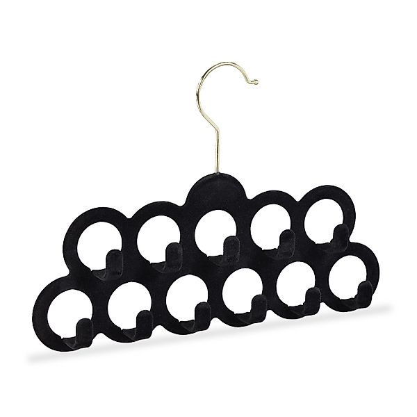 relaxdays Mehrfach-Kleiderbügel Velours Schalhalter, Schwarz günstig online kaufen
