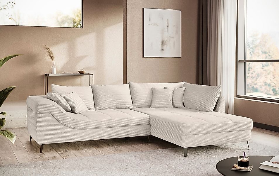 Mr. Couch Ecksofa »Portofino L-Form«, 4 Bezugsqualitäten, 13,5 cm hohe Meta günstig online kaufen