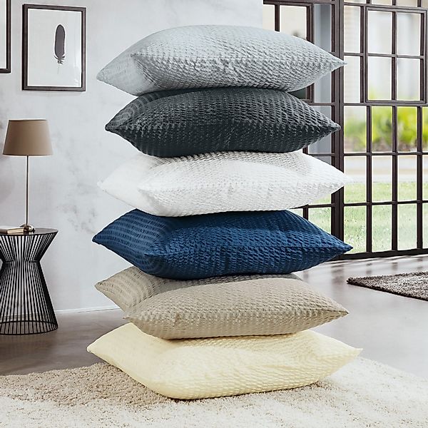 REDBEST Kissenbezug Kuschelkissenbezug "Detroit", Microfaser-Seersucker Uni günstig online kaufen