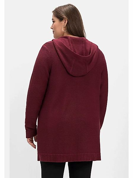 Sheego Longstrickjacke "Große Größen", mit Kapuze, im Linksstrick günstig online kaufen