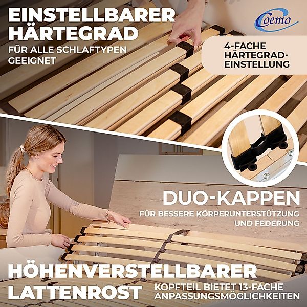 Lattenrost, Coemo, Kopfteil manuell verstellbar, Fußteil günstig online kaufen