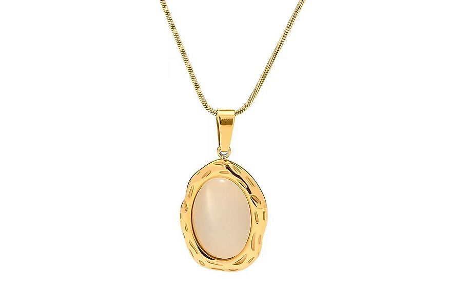 KARMA Kette mit Anhänger Halskette Medaillon Gold Damen Gold Edelstahl (Sch günstig online kaufen