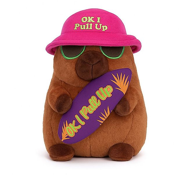 soma Kuscheltier Capybara Plüschtier Kuscheltier 25cm mit Surfbrett Spruch günstig online kaufen