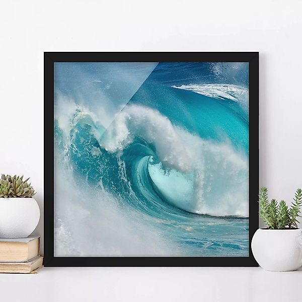 Bild mit Rahmen Natur & Landschaft - Quadrat Tosende Wellen günstig online kaufen