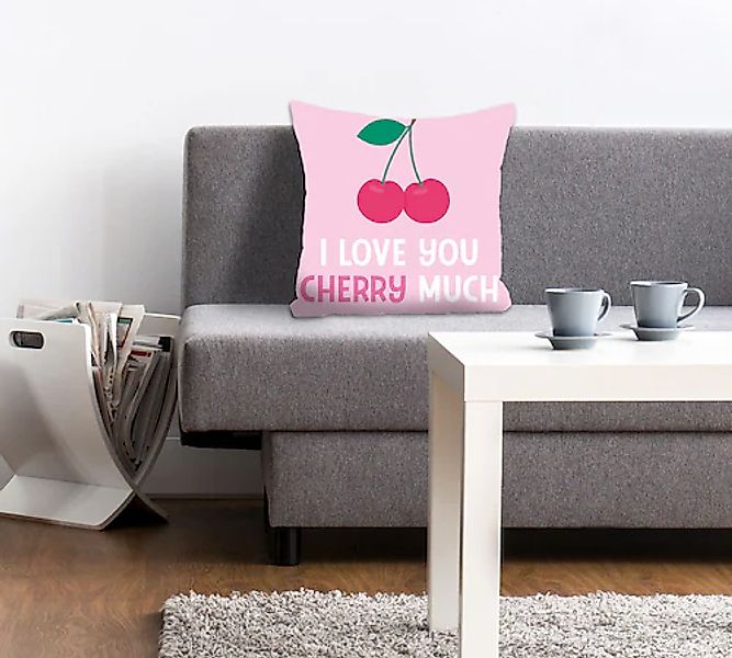 queence Dekokissen »I LOVE YOU CHERRY MUCH«, Kissenhülle ohne Füllung, 1 St günstig online kaufen