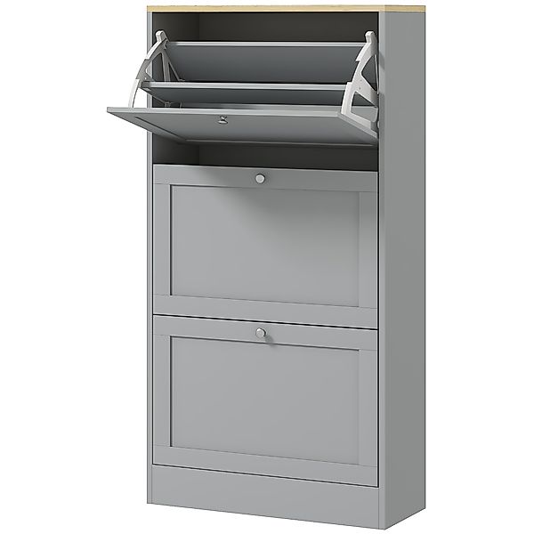 HOMCOM Schuhschrank 18 Paar, moderner schmaler Schuhschrank mit 3 klappbare günstig online kaufen