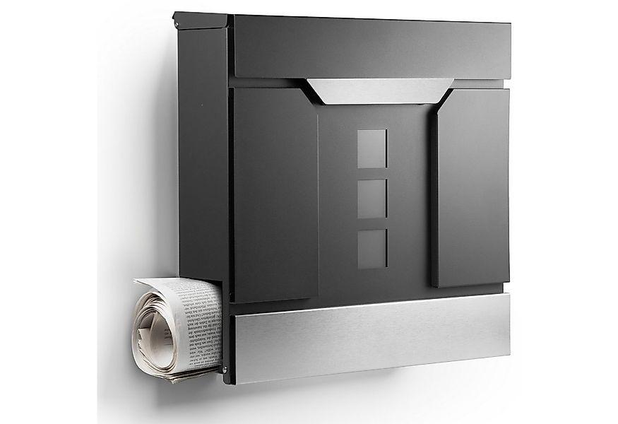 NewHabitat Briefkasten Moderner Wandbriefkasten Personalisierbar Anthrazit günstig online kaufen