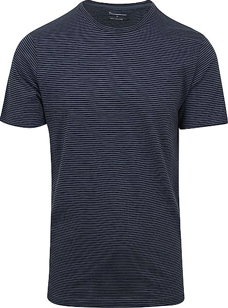 KnowledgeCotton Apparel T-shirt Streifen Navy - Größe M günstig online kaufen
