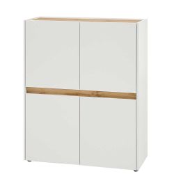 Möbel Set 5-teilig Wohn- Arbeitszimmer Weiß (fünfteilig) günstig online kaufen