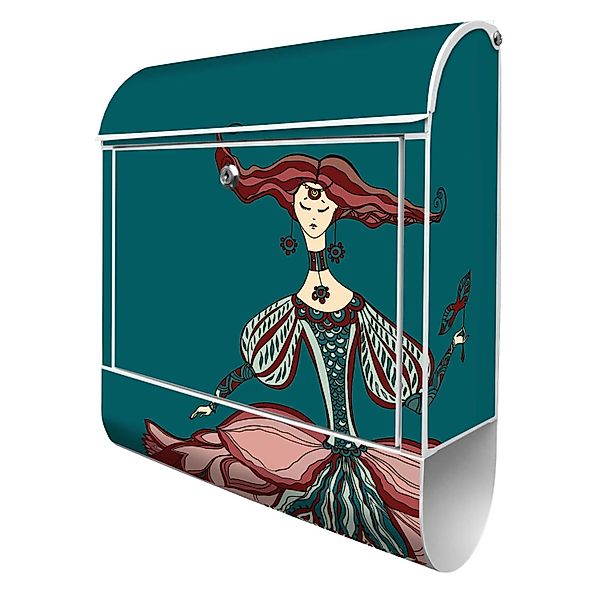 Banjado Design Briefkasten Weiß Pulverbeschichtet 39x47x14cm 2 Schlüssel Mi günstig online kaufen