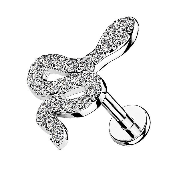 Taffstyle Piercing-Set Tragus Knorpel Piercing flach Zirkonia Schlange Silb günstig online kaufen