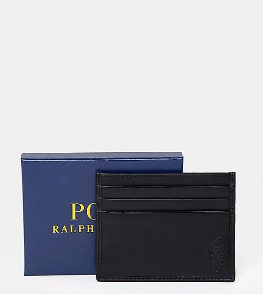 Polo Ralph Lauren – Klassisches Kartenetui aus schwarzem Leder, exklusiv be günstig online kaufen