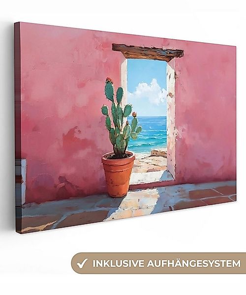 OneMillionCanvasses® Leinwandbild Meer - Rosa - Kaktus, Fotodruck (1 St), L günstig online kaufen