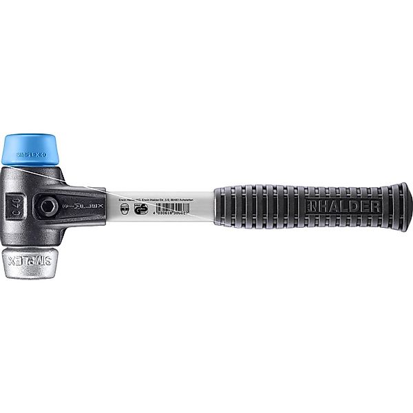 Halder Simplex Schonhammer Ø 40 mm TPE-soft Blau   Weichmetall mit Verstärk günstig online kaufen