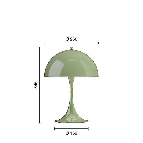 Louis Poulsen Akkulampe Panthella PORTABLE 250 moosgrün IP44 günstig online kaufen