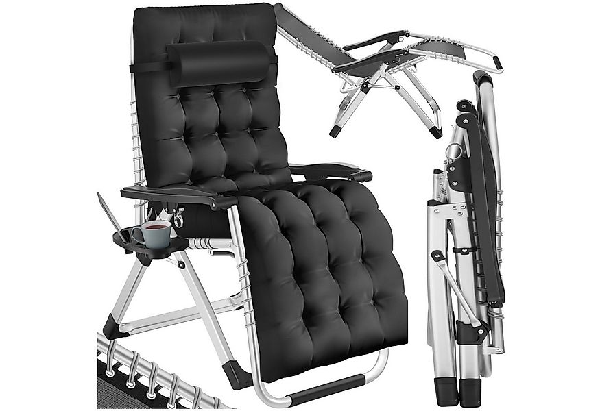 tectake Gartenstuhl Sonnenliege „Cloud“ – klappbar, verstellbar, mit Polste günstig online kaufen