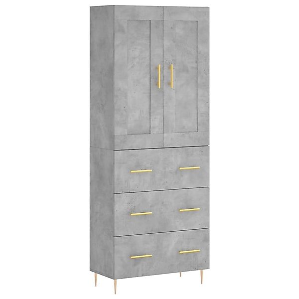 vidaXL Highboard Betongrau 69,5x34x180 cm Holzwerkstoff 3199741 günstig online kaufen
