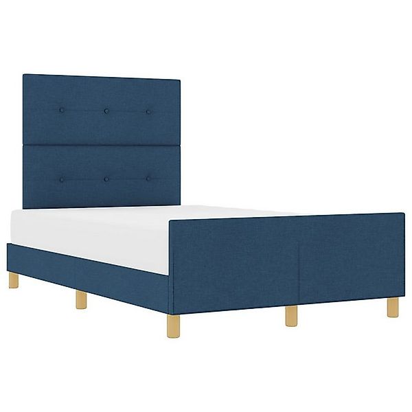 vidaXL Bett Bettgestell Blau 120x190 cm Stoff (1-tlg) günstig online kaufen