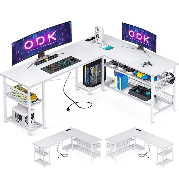 ODK Computertisch L-Form Reversibler Eckschreibtisch mit günstig online kaufen