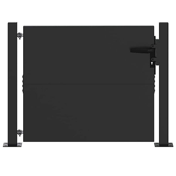 vidaXL Gartentor Schwarz 105 x 100 cm Pulverbeschichteter Stahl 42015904 günstig online kaufen