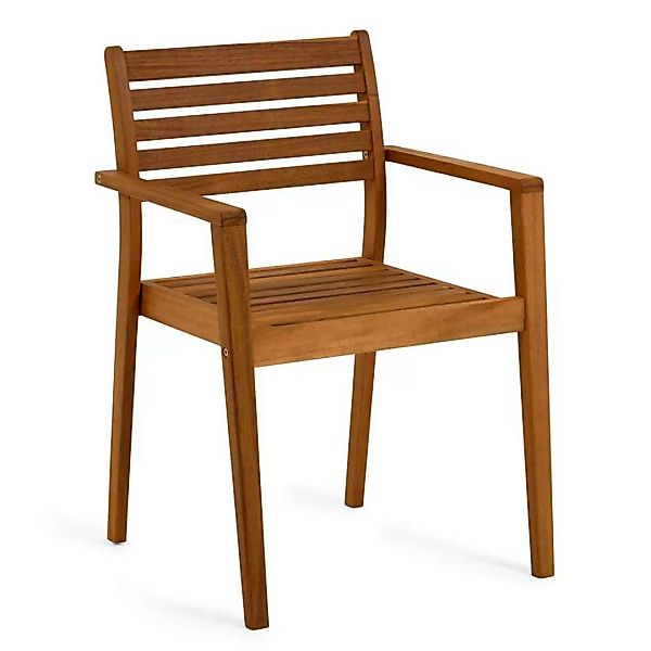 Garten Armlehnstühle aus Akazie Massivholz 46 cm Sitzhöhe (2er Set) günstig online kaufen