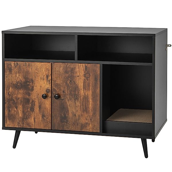 COSTWAY Tierhaus Katzenschrank, mit Kratzunterlage, Doppeltüren, günstig online kaufen